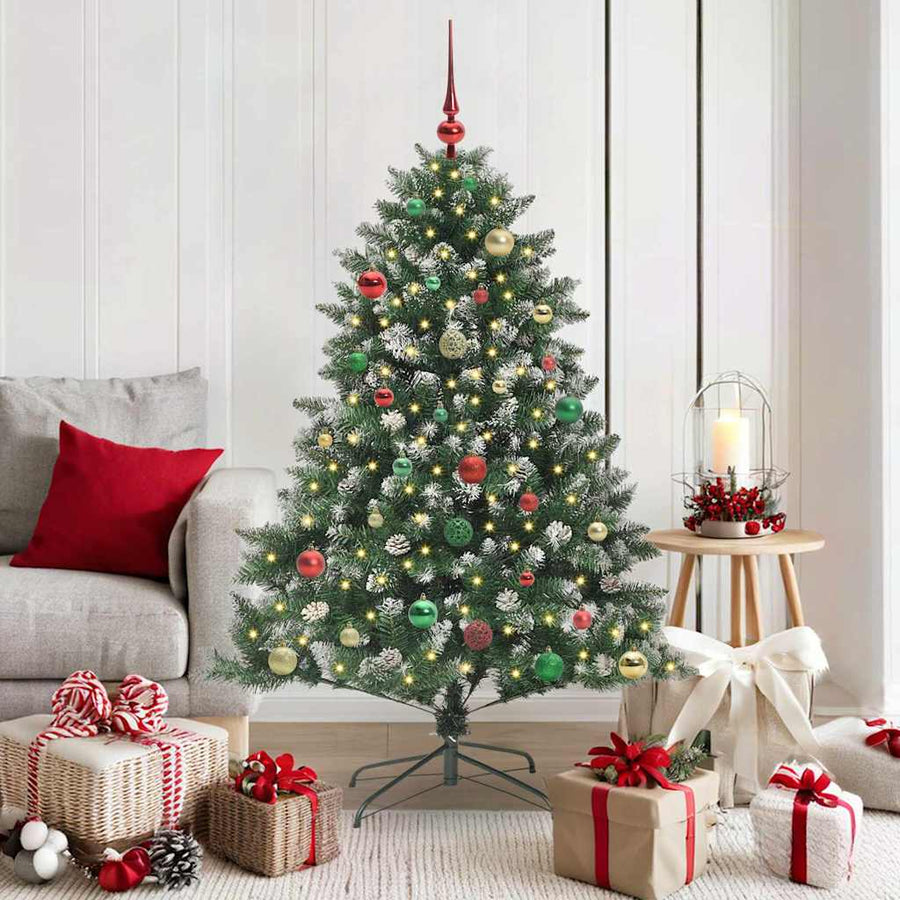 Kunstkerstboom Groen 105 x 105 x 150 cm PVC en Plastic en Staal