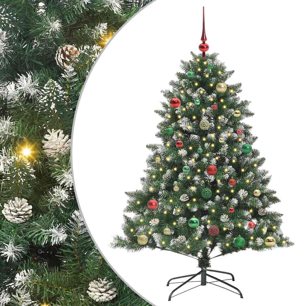 Kunstkerstboom Groen 105 x 105 x 150 cm PVC en Plastic en Staal