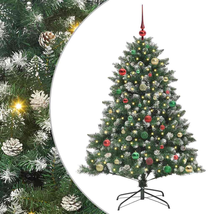 Kunstkerstboom Groen 105 x 105 x 150 cm PVC en Plastic en Staal