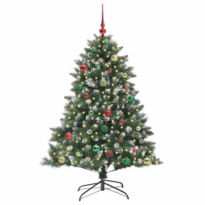 Kunstkerstboom Groen 105 x 105 x 150 cm PVC en Plastic en Staal