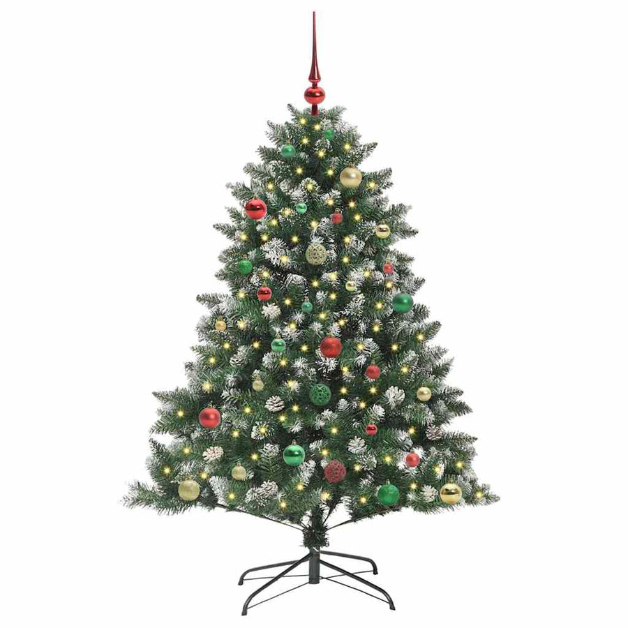 Kunstkerstboom Groen 105 x 105 x 150 cm PVC en Plastic en Staal