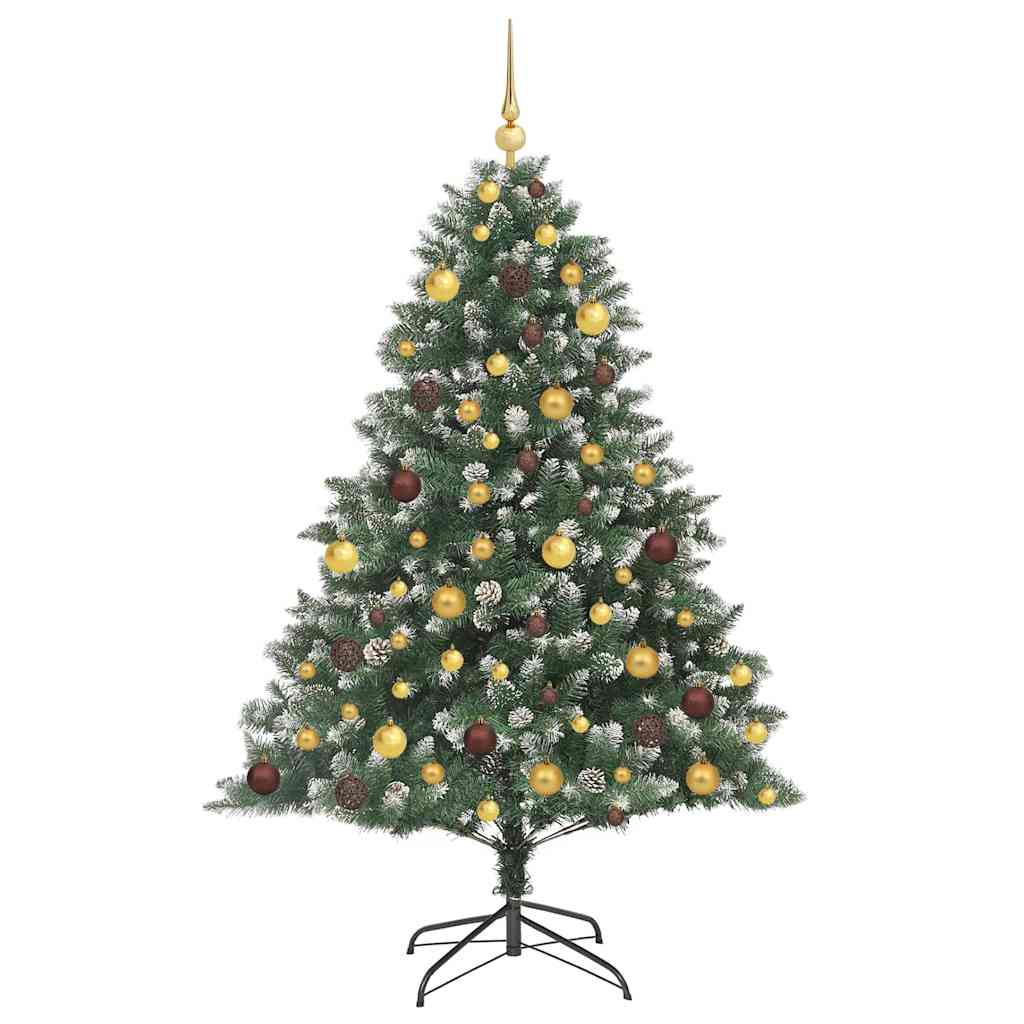 Kunstkerstboom Groen 126 x 126 x 180 cm PVC en Plastic en Staal