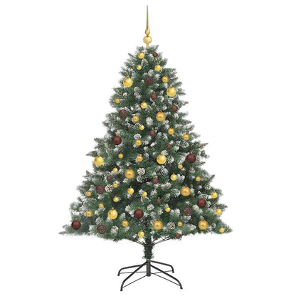 Kunstkerstboom Groen 126 x 126 x 180 cm PVC en Plastic en Staal
