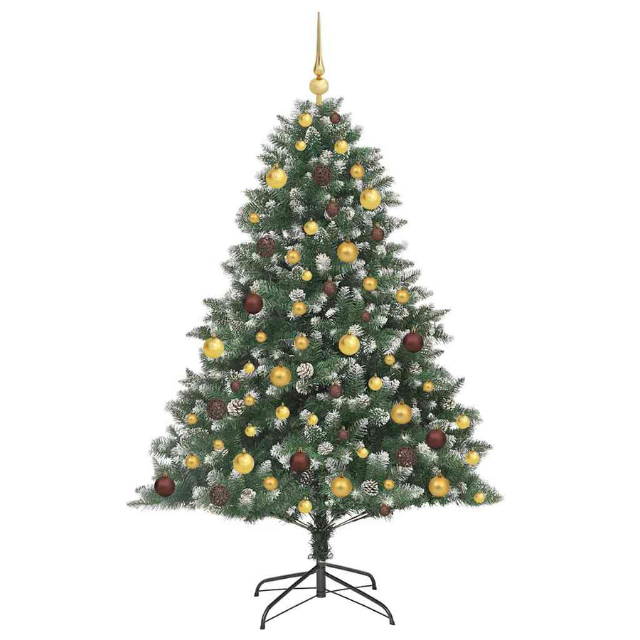 Kunstkerstboom Groen 126 x 126 x 180 cm PVC en Plastic en Staal