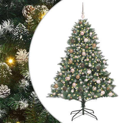 Kunstkerstboom met 300 LED Groen 180 cm PVC en Plastic en Staal