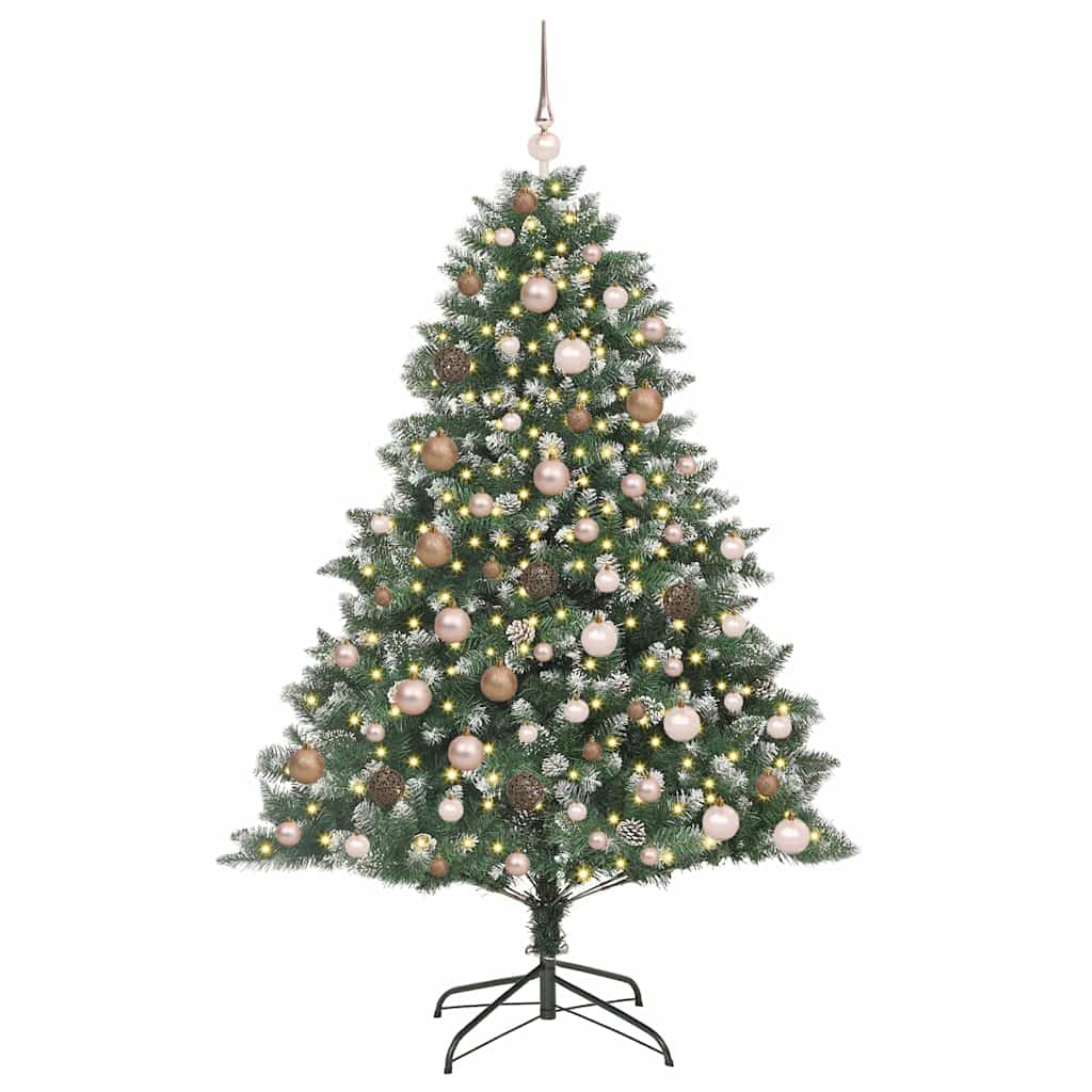Kunstkerstboom met 300 LED Groen 180 cm PVC en Plastic en Staal