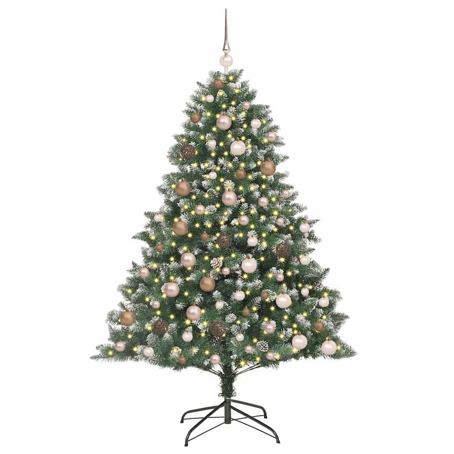 Kunstkerstboom met 300 LED Groen 180 cm PVC en Plastic en Staal