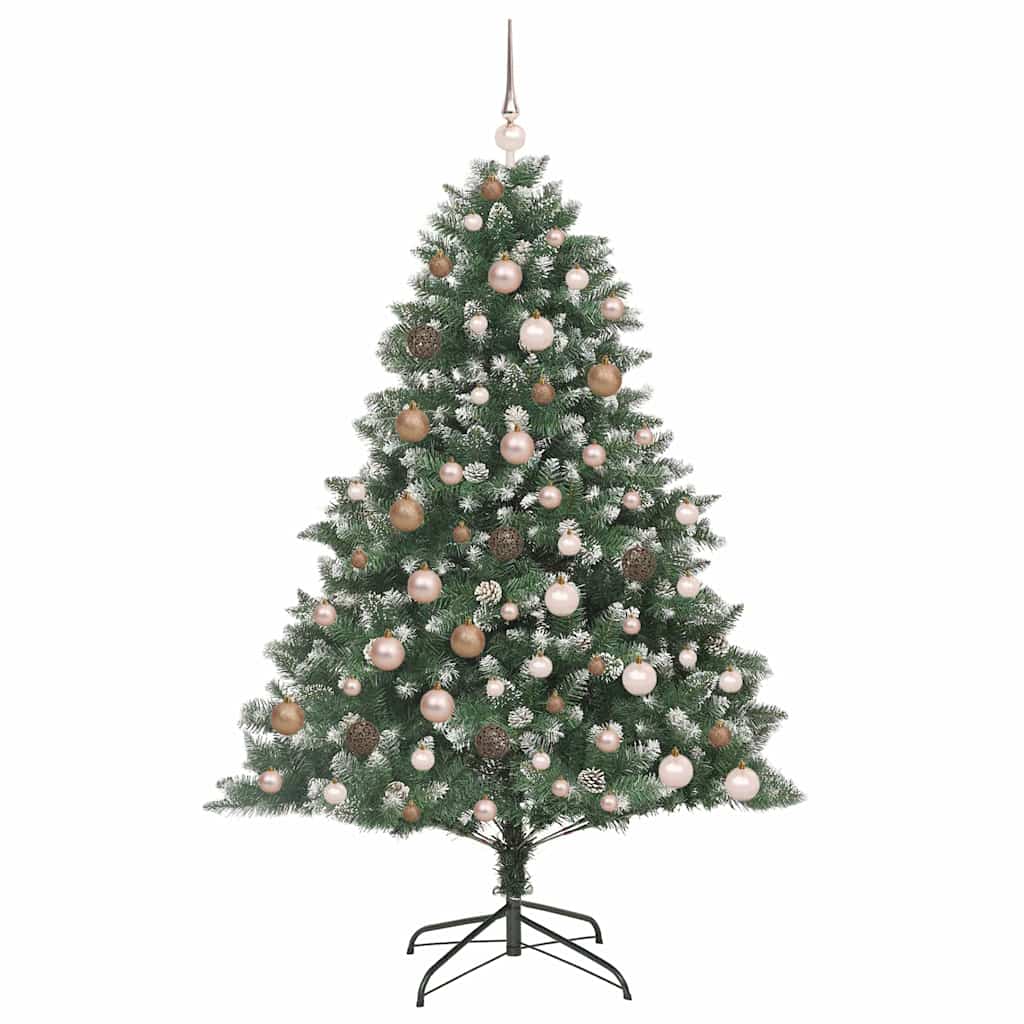 Kunstkerstboom met 300 LED Groen 180 cm PVC en Plastic en Staal
