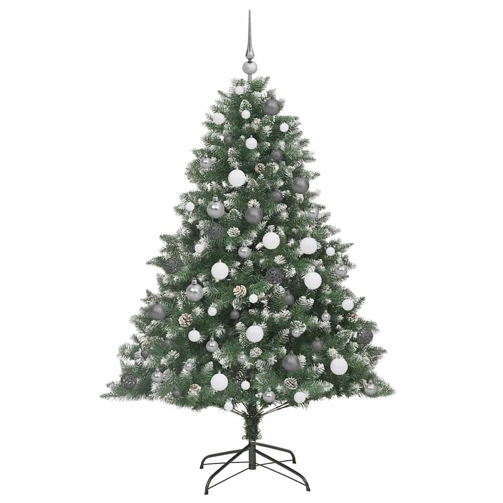 Kunstkerstboom met LED -striplichten Groen 180cm PVC