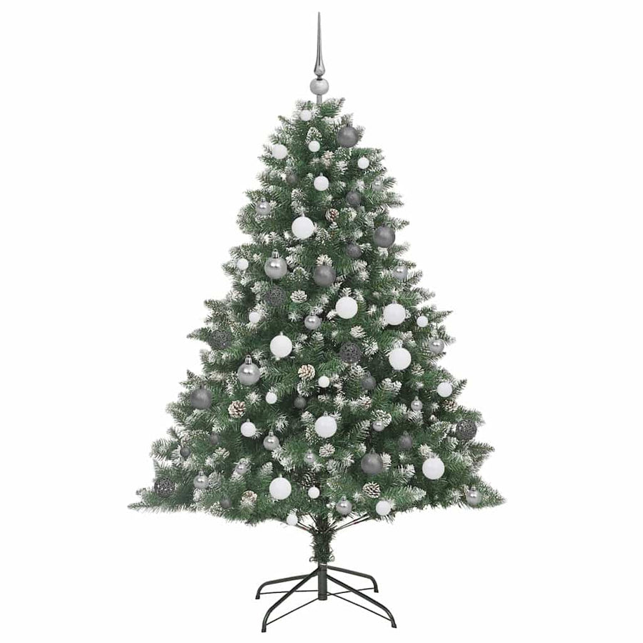 Kunstkerstboom met LED -striplichten Groen 180cm PVC