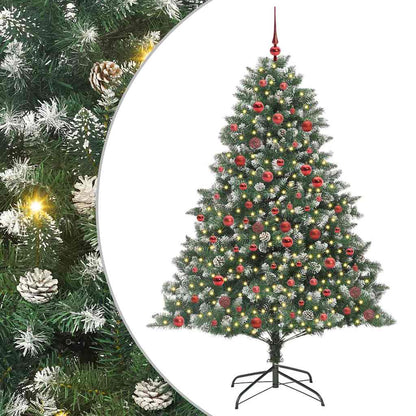 Kunstkerstboom met 300 LED Groen 180 cm PVC en Plastic en Staal