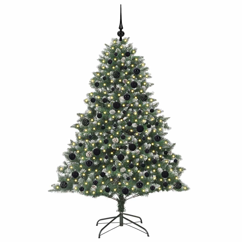 Kunstkerstboom Groen 126 x 126 x 180 cm PVC en Plastic en Staal