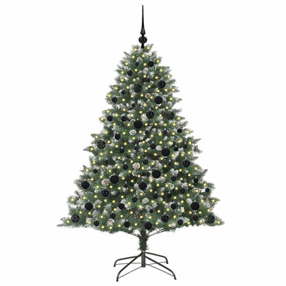 Kunstkerstboom Groen 126 x 126 x 180 cm PVC en Plastic en Staal