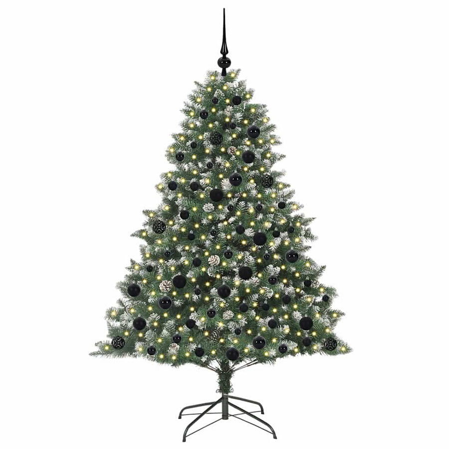 Kunstkerstboom Groen 126 x 126 x 180 cm PVC en Plastic en Staal