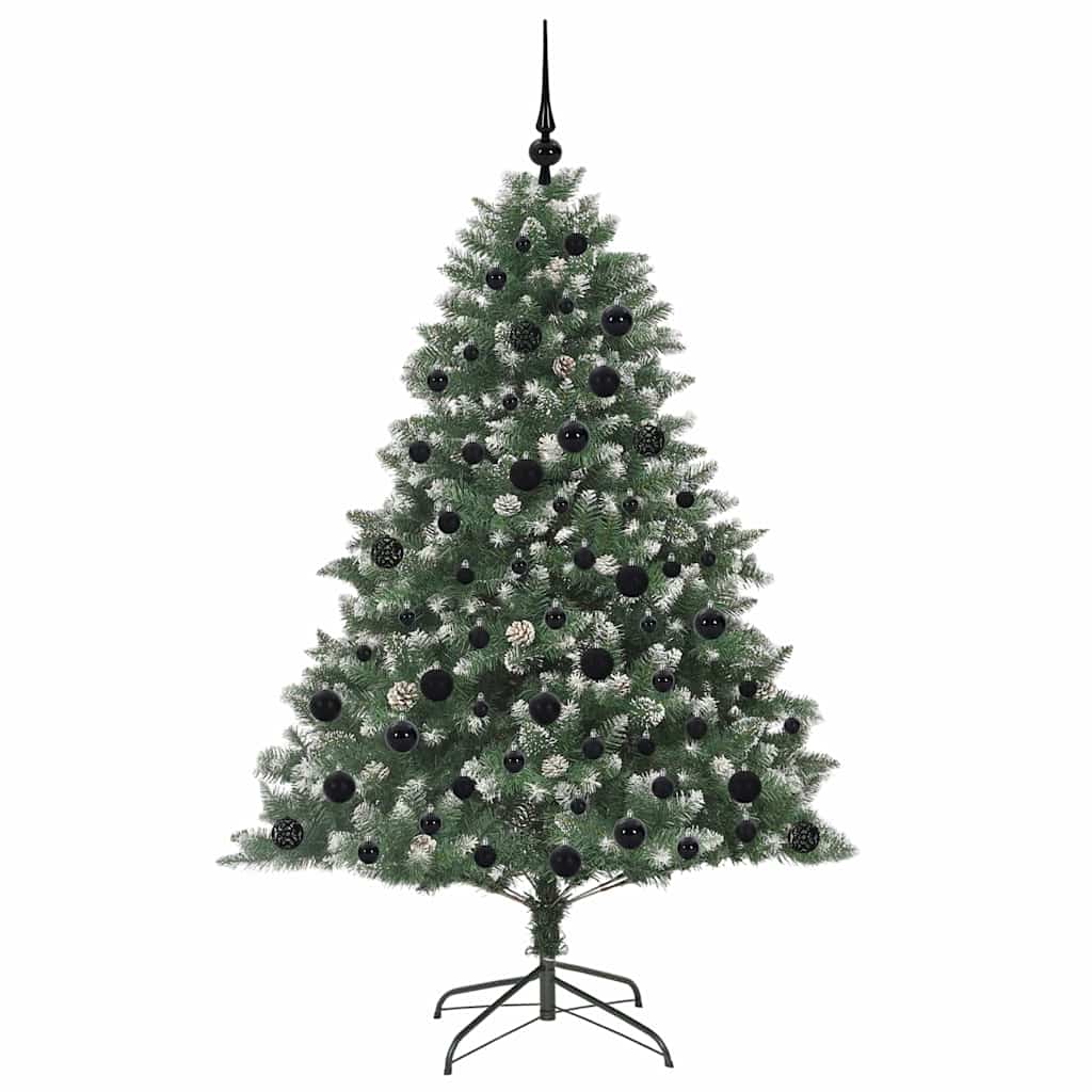 Kunstkerstboom Groen 126 x 126 x 180 cm PVC en Plastic en Staal