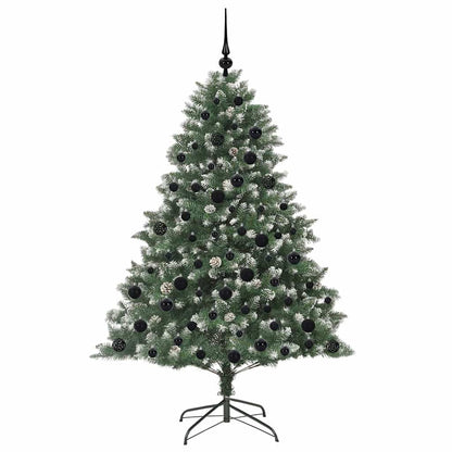 Kunstkerstboom Groen 126 x 126 x 180 cm PVC en Plastic en Staal