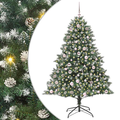 Kunstkerstboom Groen 126 x 126 x 180 cm PVC en Plastic en Staal