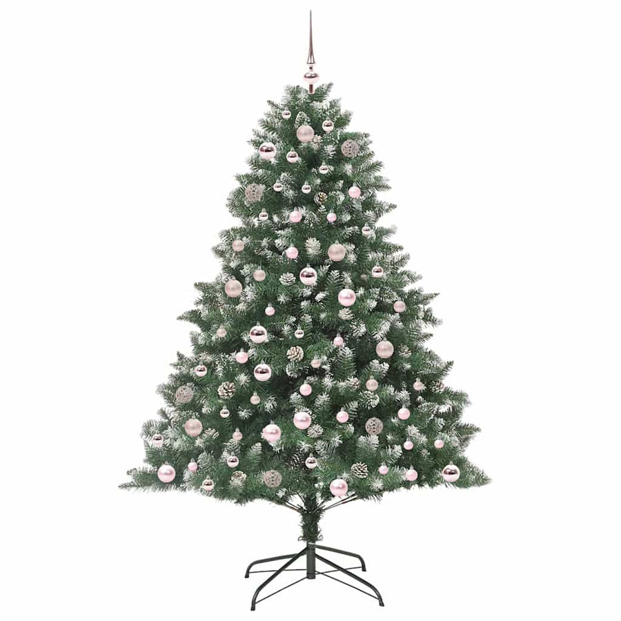 Kunstkerstboom Groen 126 x 126 x 180 cm PVC en Plastic en Staal