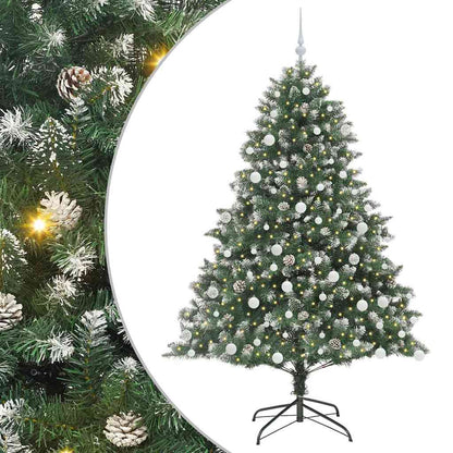 Kunstkerstboom Groen 126 x 126 x 180 cm PVC en Plastic en Staal