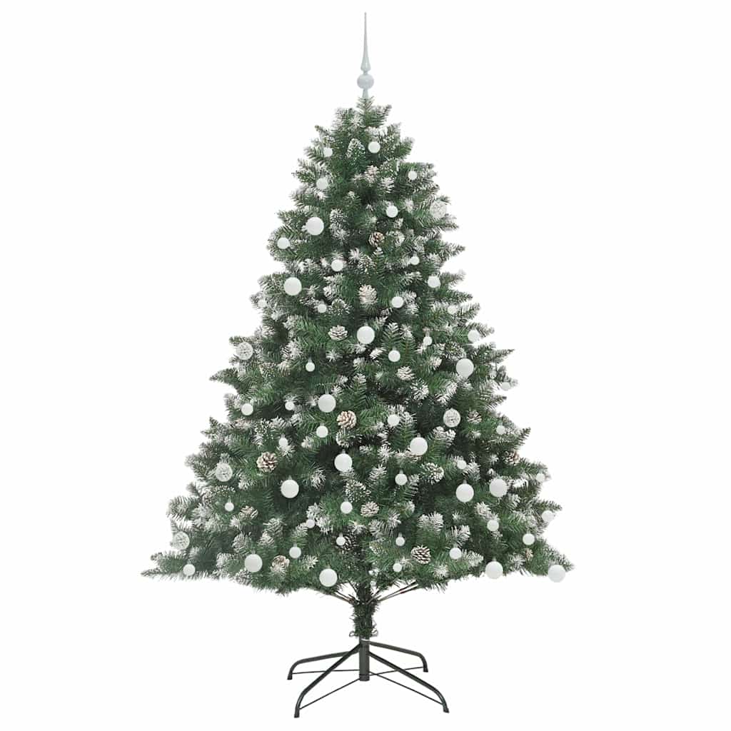 Kunstkerstboom Groen 126 x 126 x 180 cm PVC en Plastic en Staal