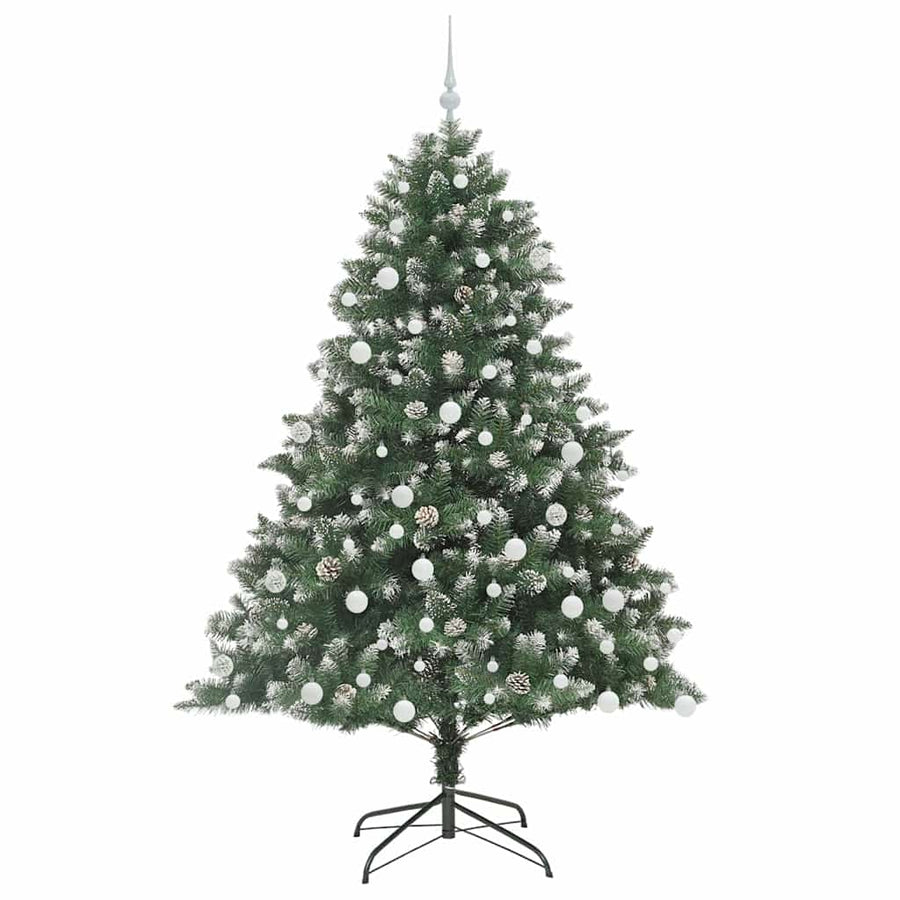 Kunstkerstboom Groen 126 x 126 x 180 cm PVC en Plastic en Staal