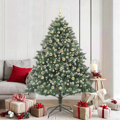 Kunstkerstboom met 300 LED Groen 180 cm PVC en Plastic en Staal