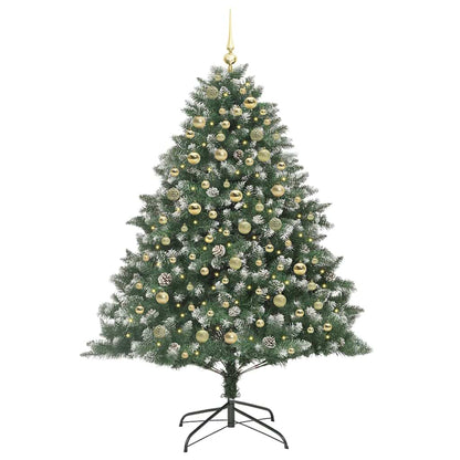 Kunstkerstboom met 300 LED Groen 180 cm PVC en Plastic en Staal