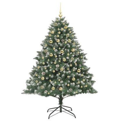 Kunstkerstboom met 300 LED Groen 180 cm PVC en Plastic en Staal