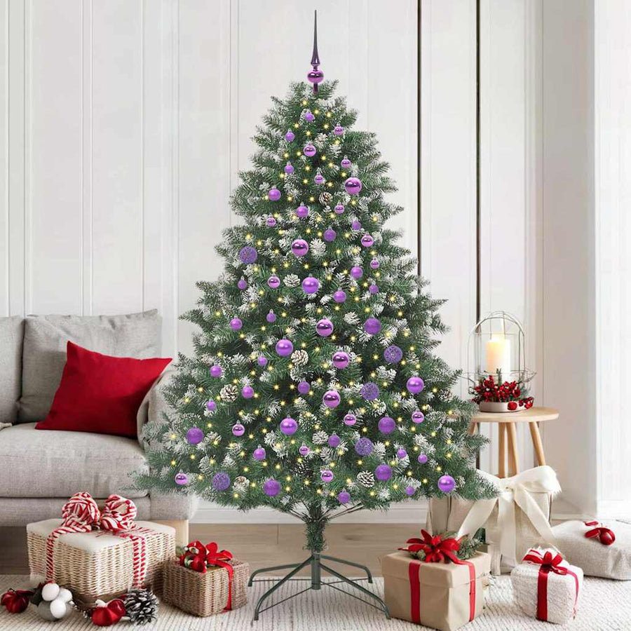 Kunstkerstboom Groen 126 x 126 x 180 cm PVC en Plastic en Staal