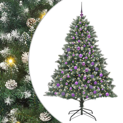 Kunstkerstboom Groen 126 x 126 x 180 cm PVC en Plastic en Staal