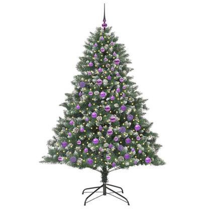 Kunstkerstboom Groen 126 x 126 x 180 cm PVC en Plastic en Staal