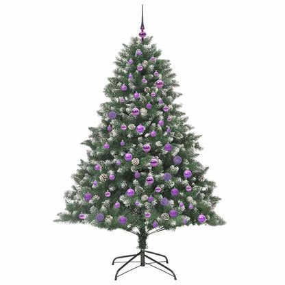 Kunstkerstboom Groen 126 x 126 x 180 cm PVC en Plastic en Staal