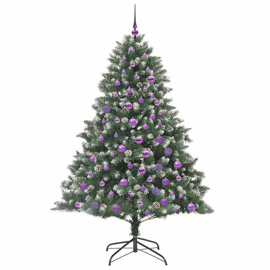 Kunstkerstboom Groen 126 x 126 x 180 cm PVC en Plastic en Staal