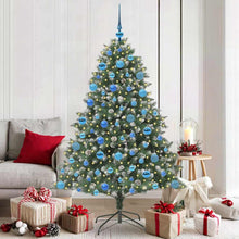 Kunstkerstboom Groen 126 x 126 x 180 cm PVC en Plastic en Staal