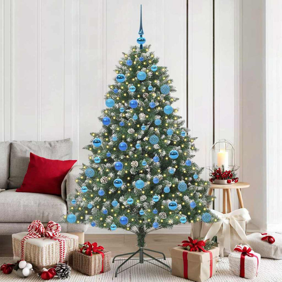 Kunstkerstboom Groen 126 x 126 x 180 cm PVC en Plastic en Staal