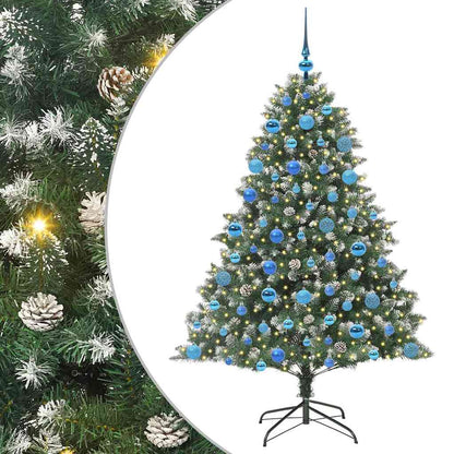 Kunstkerstboom Groen 126 x 126 x 180 cm PVC en Plastic en Staal