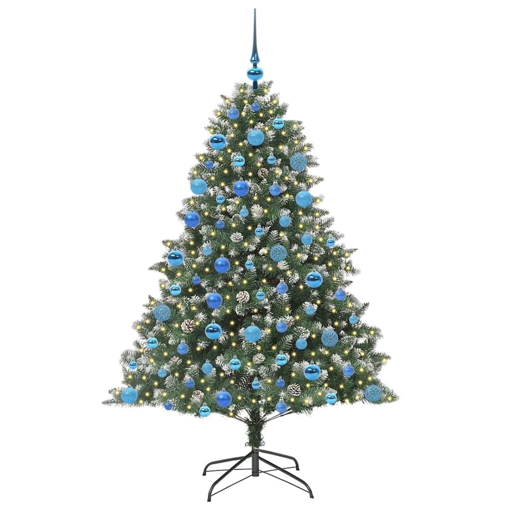 Kunstkerstboom Groen 126 x 126 x 180 cm PVC en Plastic en Staal