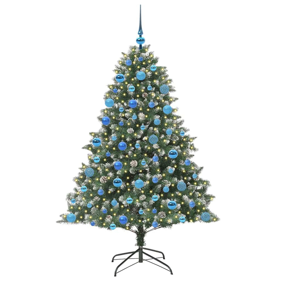 Kunstkerstboom Groen 126 x 126 x 180 cm PVC en Plastic en Staal