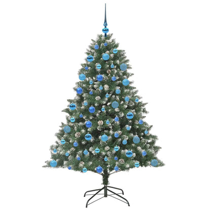 Kunstkerstboom Groen 126 x 126 x 180 cm PVC en Plastic en Staal