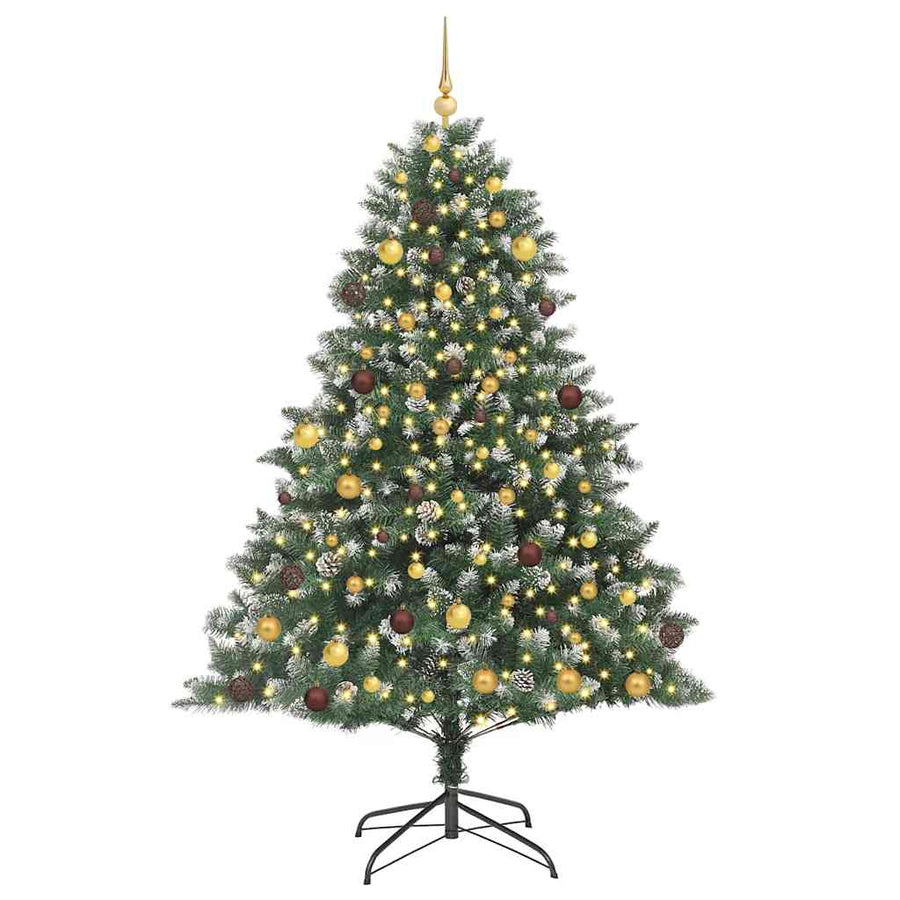 Kunstkerstboom met 300 LED Groen 210 cm PVC en Plastic en Staal