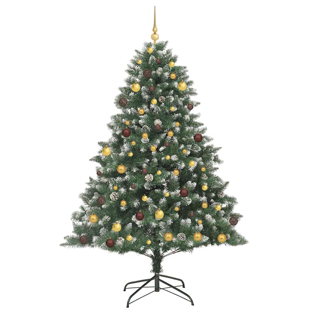 Kunstkerstboom met 300 LED Groen 210 cm PVC en Plastic en Staal