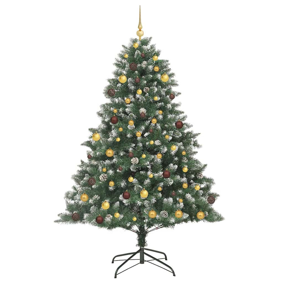 Kunstkerstboom met 300 LED Groen 210 cm PVC en Plastic en Staal
