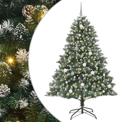 Kunstkerstboom met LED -striplichten Groen 210cm PVC