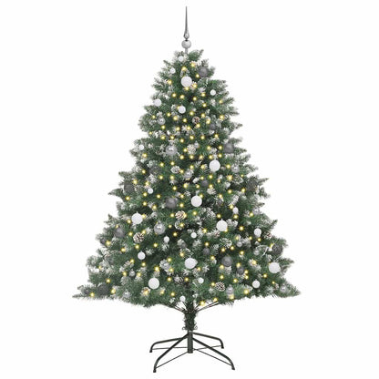 Kunstkerstboom met LED -striplichten Groen 210cm PVC