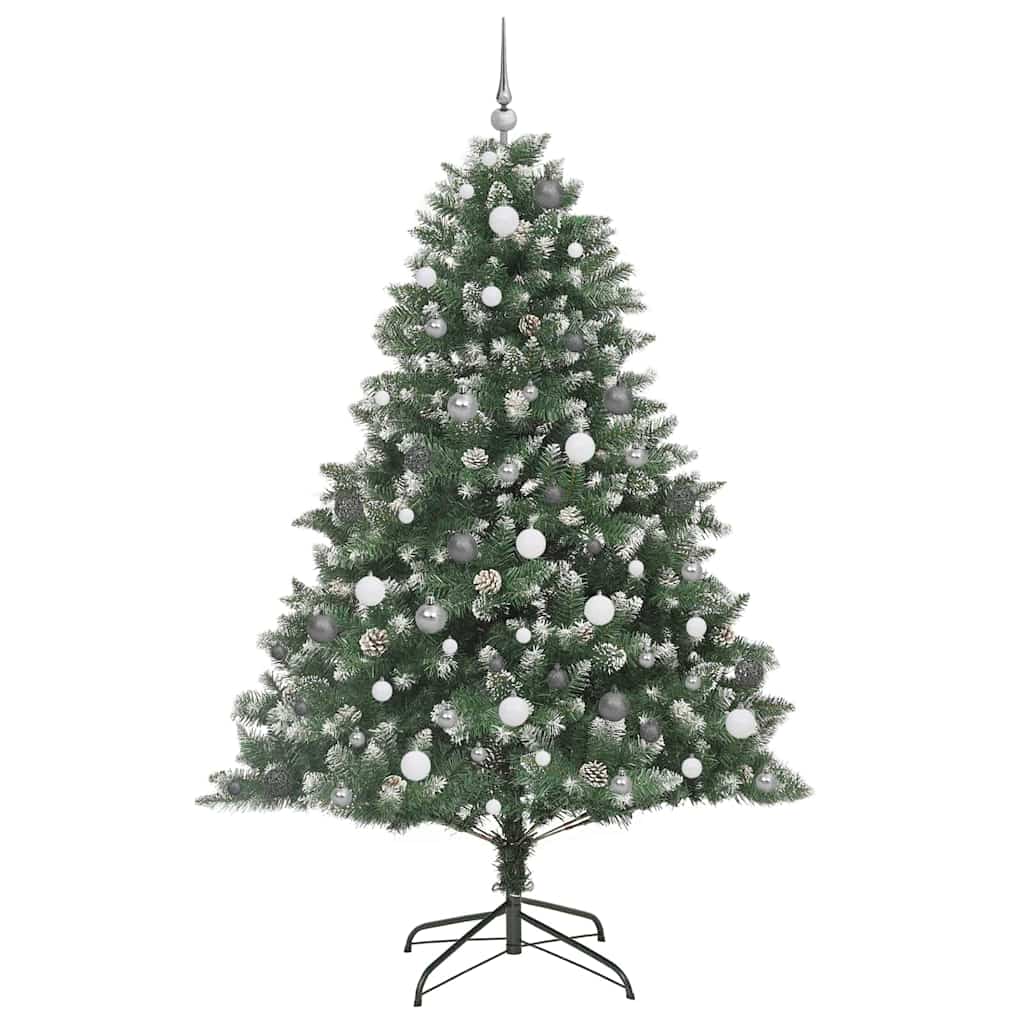 Kunstkerstboom met LED -striplichten Groen 210cm PVC