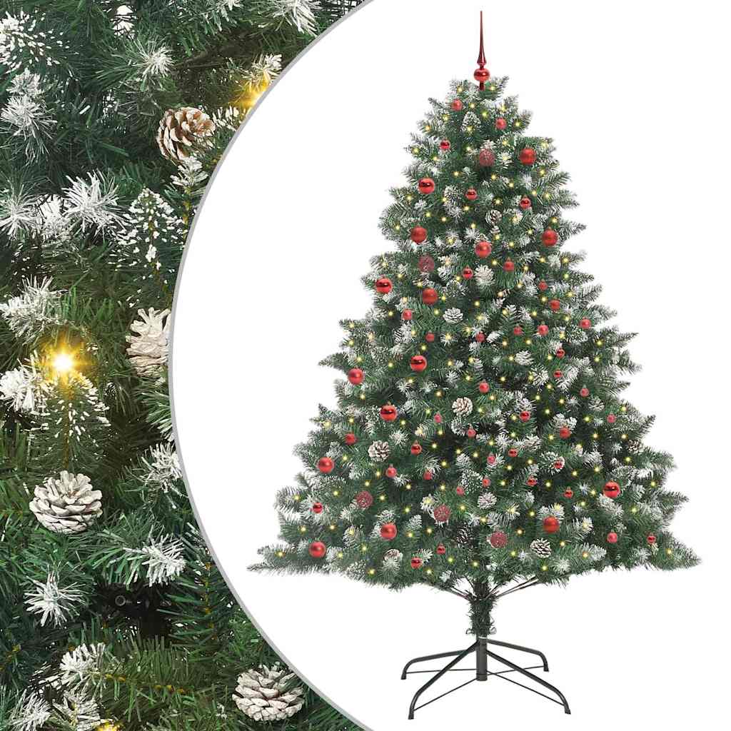 Kunstkerstboom met 300 LED Groen 210 cm PVC en Plastic en Staal