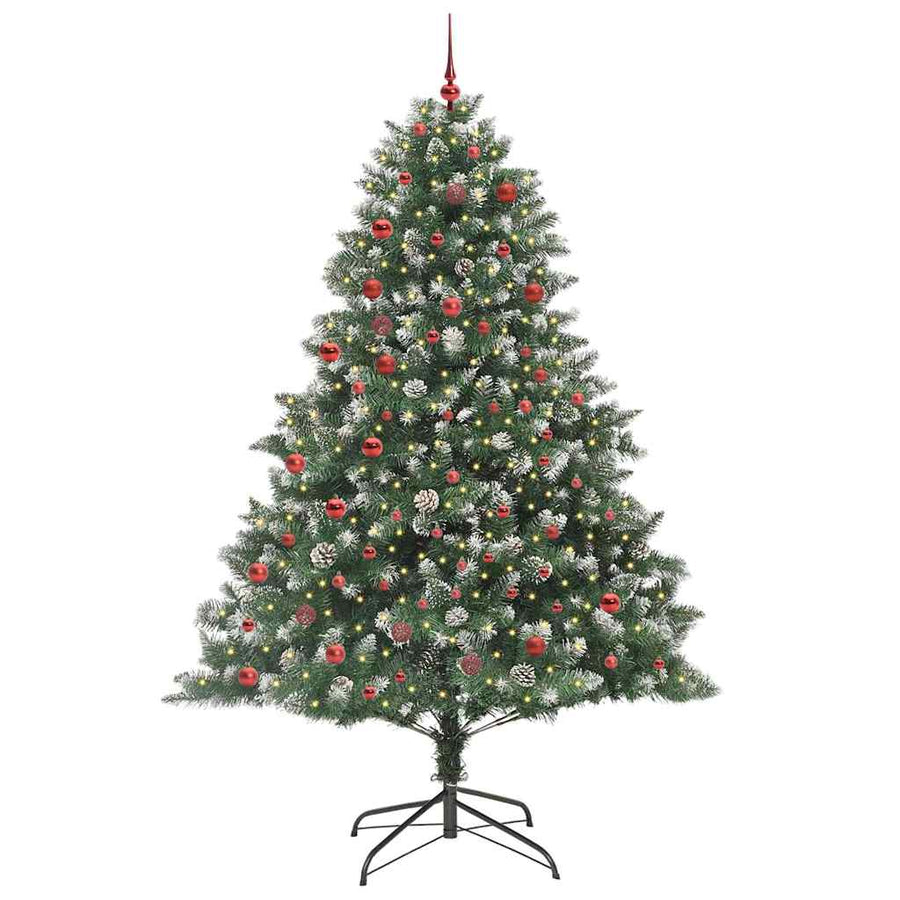 Kunstkerstboom met 300 LED Groen 210 cm PVC en Plastic en Staal