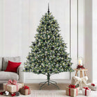 Artificial Christmas Tree with 300 LED Green 210 cm PVC and Plastic and Steel