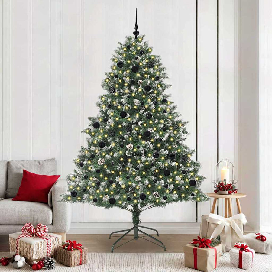 Kunstkerstboom Groen 140 x 140 x 210 cm PVC en Plastic en Staal