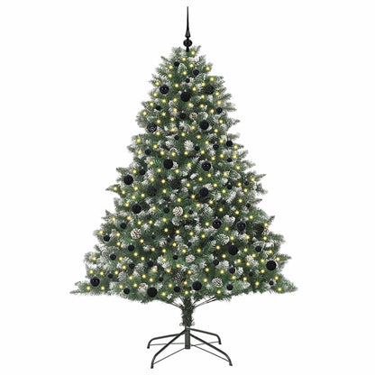 Kunstkerstboom Groen 140 x 140 x 210 cm PVC en Plastic en Staal